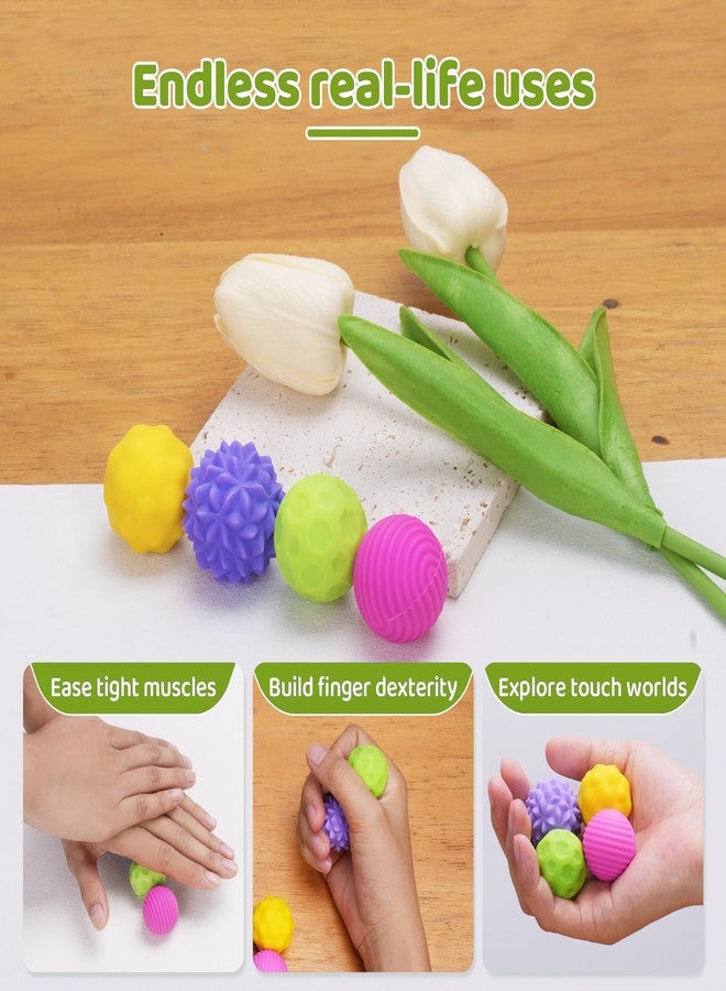 civan Silicone Sensory Fidget Toys Adults - 4pcs Textures Magnetic Ball Toy, Quiet Fidget Toys for Autism ADHD Stress Anxiety Relief, Office Classroom Gadgets, easter basket stuffers Women Men Gifts (Large) - Image 2